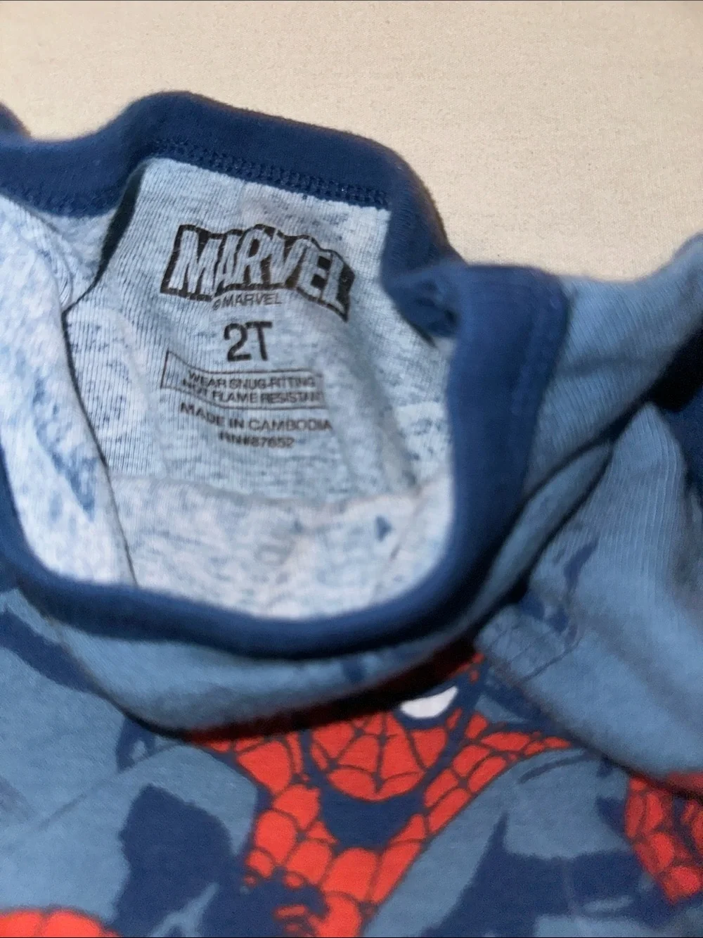 Kids Size 2T Spider-Man Blue & Red Pajama Set